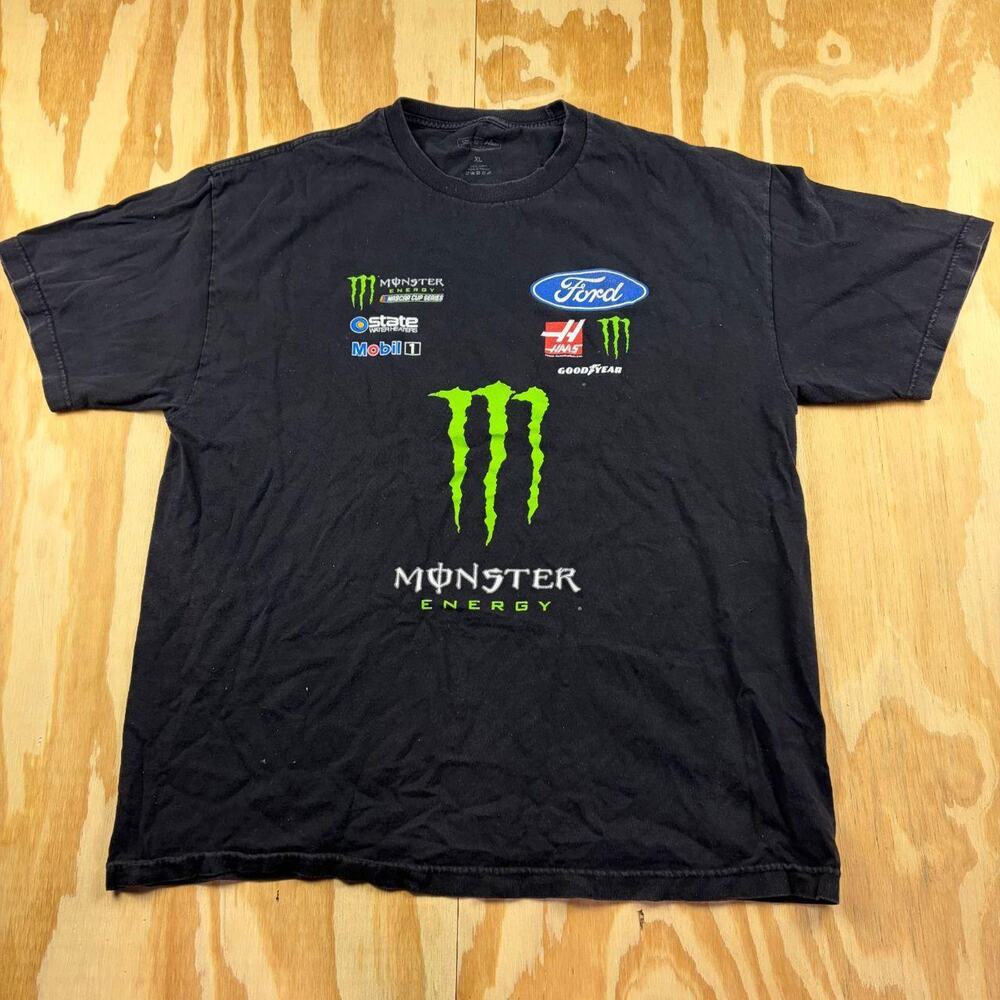 Vintage Kurt Busch Monster Energy Racing T-Shirt – Black – Men’s XL